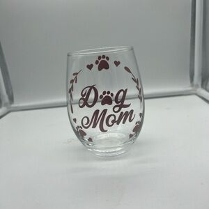 Dog Mom Stemless Wine Glass
